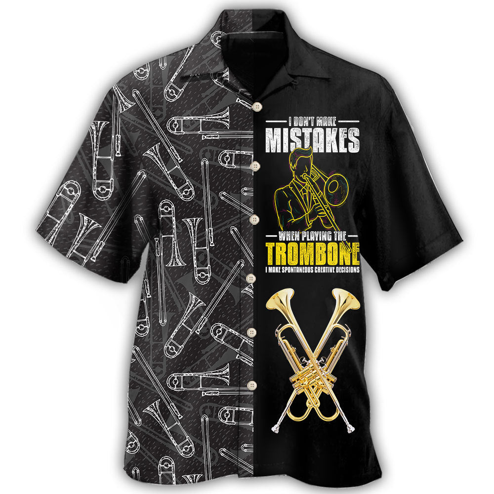 Creative Trombone Music Hawaiian Shirt For Festival Travel, Beach Gatherings, And Relaxed Summer Style