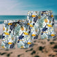 Pineapple Tropical Bird Beach Shorts Pattern Detail For Resort Wear And Relaxed Holiday Style