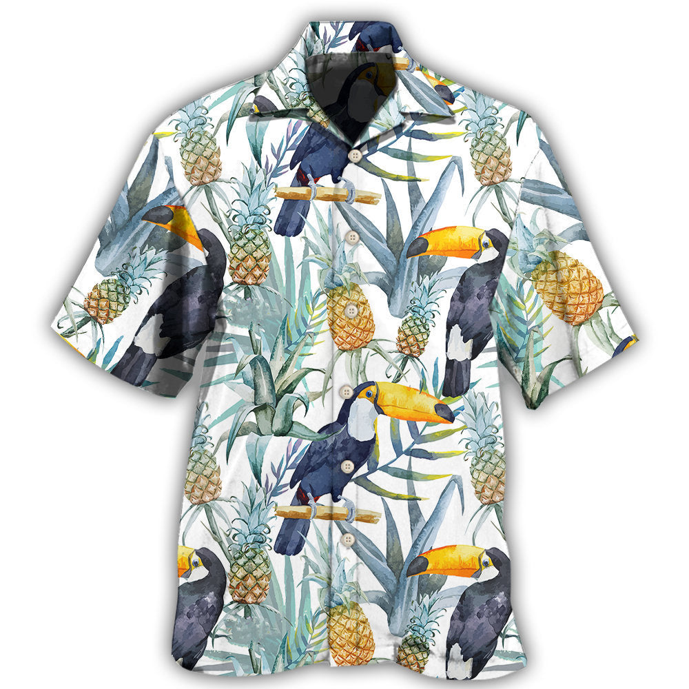 Tropical Bird Minimal Background Hawaiian Shirt For Casual Gatherings, Beach Holidays, And Thoughtful Gift Giving
