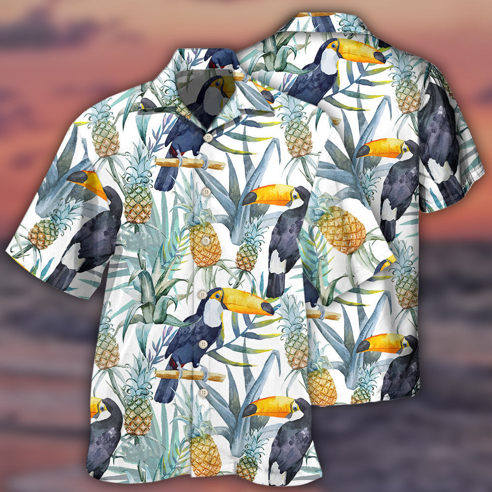 Tropical Bird Minimal Background Hawaiian Shirt For Casual Gatherings, Beach Holidays, And Thoughtful Gift Giving