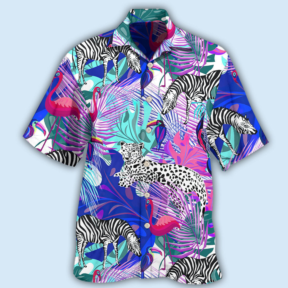 Tropical Colorful Wildlife Hawaiian Shirt With All Over Print For Tropical Holiday Resort Parties And Everyday Style