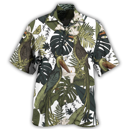 Creative Tropical Bird Hawaiian Shirt For Tropical Holidays, Outdoor Gatherings, And Everyday Comfort