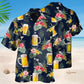 Floral Tropical Beer Hawaiian Shirt For Coastal Travel, Casual Events, And Comfortable Summer Wear