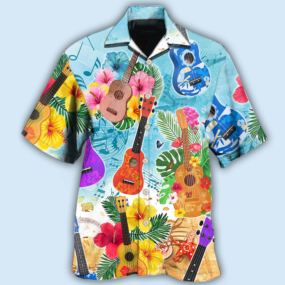 Tropical Guitar Island Ukulele Hawaiian Shirt For Warm Weather Adventures And Everyday Comfort