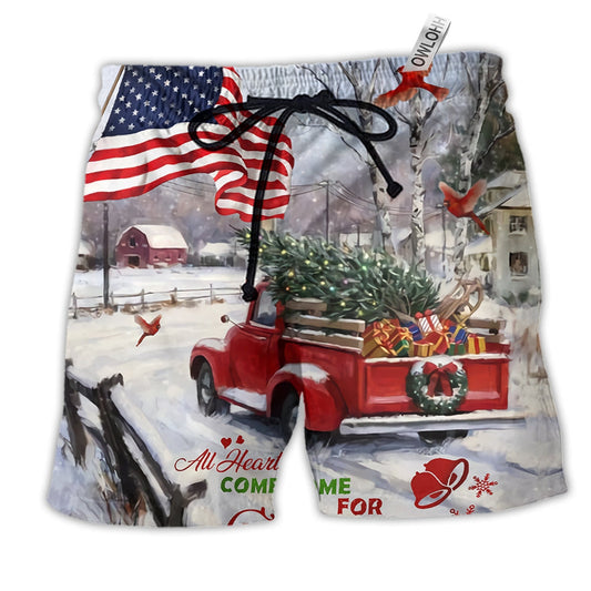 Truck All Hearts Come Home For Christmas With Beach Shorts For Seasonal Summer Travel