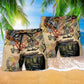 American Pride Truck Beach Shorts Pattern Detail For Resort Wear And Bright Summer Outfits