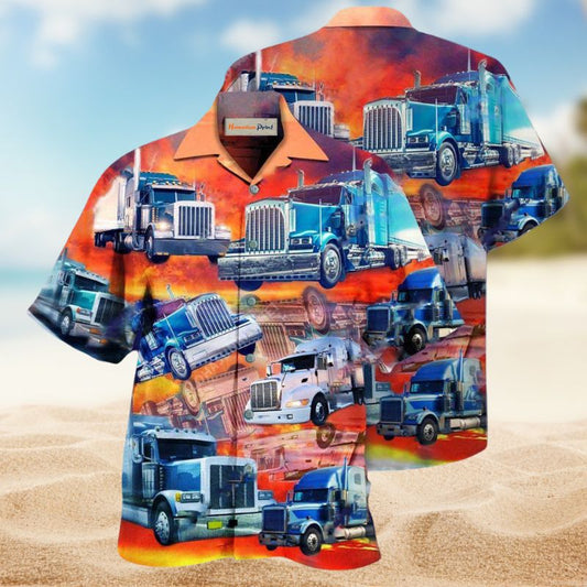 Truck Driver Hawaiian Shirt For Summer Vacation, Beach Travel, And Casual Wear