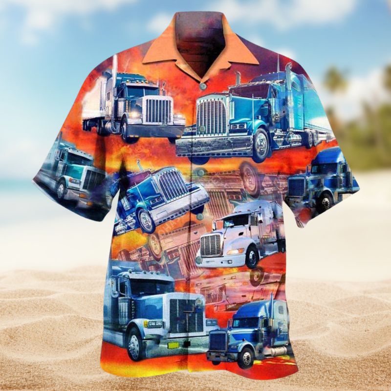 Truck Driver Hawaiian Shirt For Summer Vacation, Beach Travel, And Casual Wear