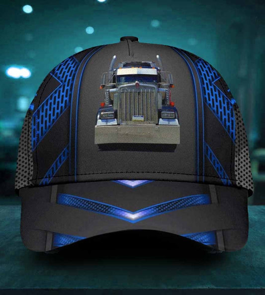 Truck Job Blue Pattern Classic Cap For Casual Adventures Parties And Seasonal Styling