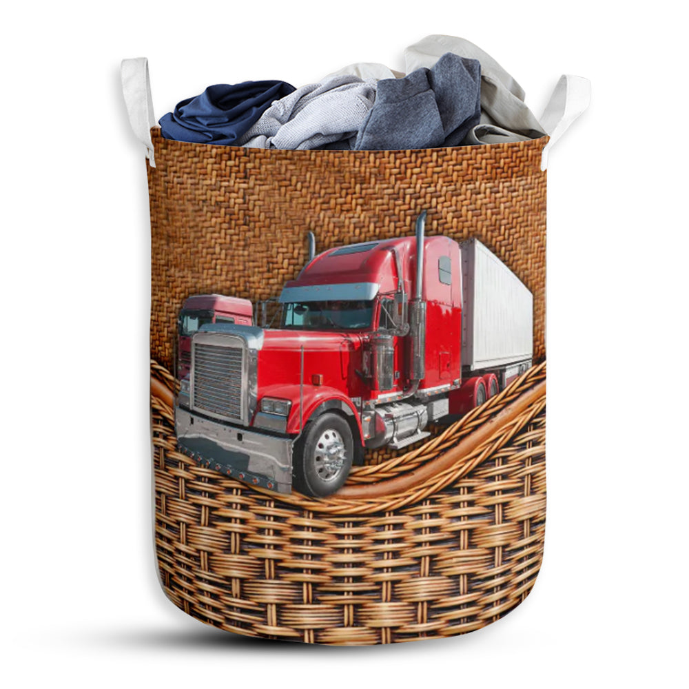 Truck Rattan Texture Laundry Basket For Bathroom Bedroom Storage