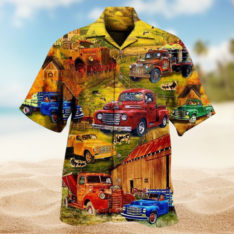 Truck Road Trip Pickup Hawaiian Shirt For Motorsport Events, Beach Travel, And Thoughtful Gift Giving