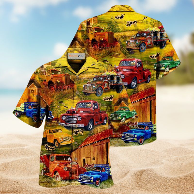 Truck Road Trip Pickup Hawaiian Shirt For Motorsport Events, Beach Travel, And Thoughtful Gift Giving