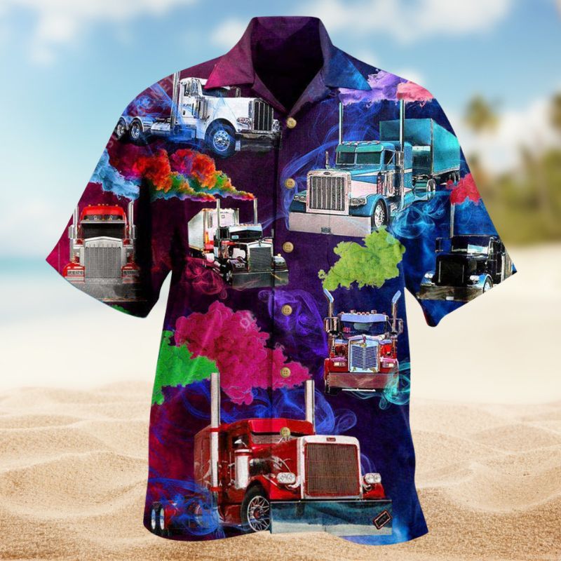 Truck Smoke Hawaiian Shirt For Road Trip Adventures, Resort Days, And Comfortable Everyday Wear