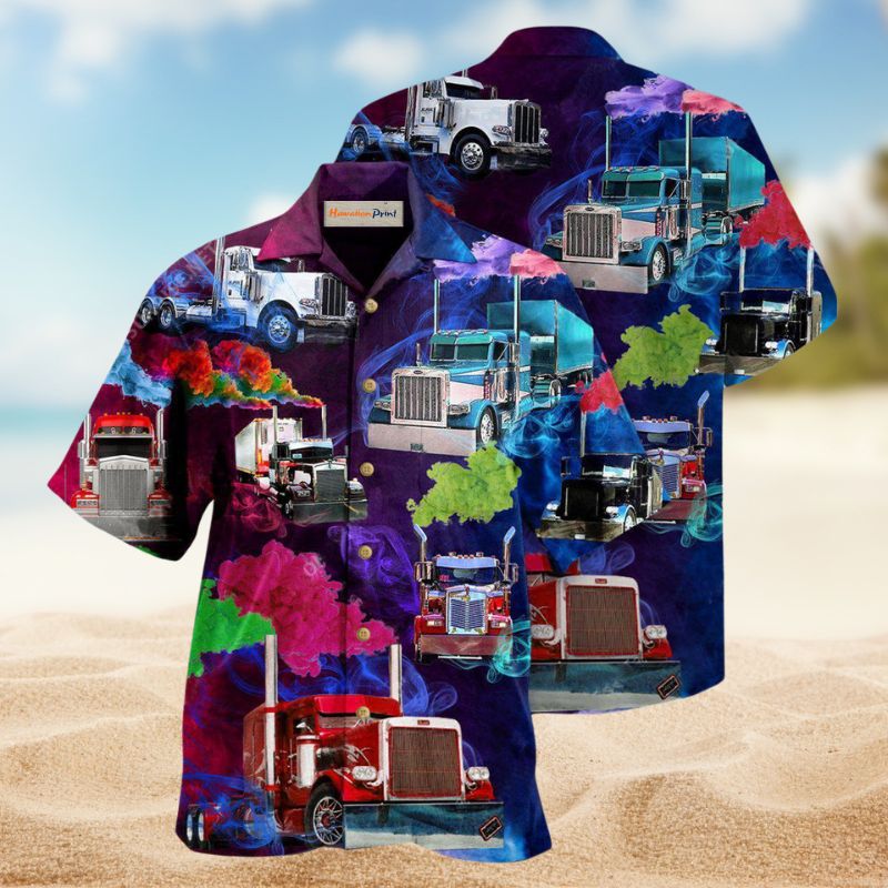 Truck Smoke Hawaiian Shirt For Road Trip Adventures, Resort Days, And Comfortable Everyday Wear