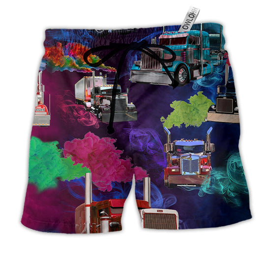 Truck You Can Smoke Here Truck Drivers Hawaiian Beach Shorts For Weekend Getaways And Travel