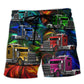 Truck Colorful Life Adventure Beach Shorts Design View For Summer Events And Coastal Getaways