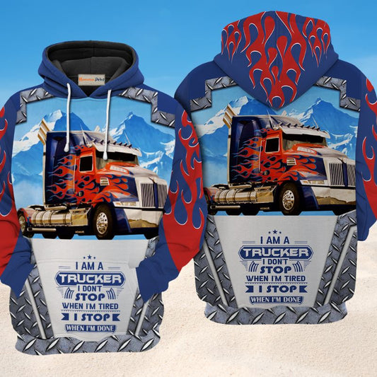 Truck Stop When Done Hoodie For Car Lovers Outdoor Events And Thoughtful Gift Giving