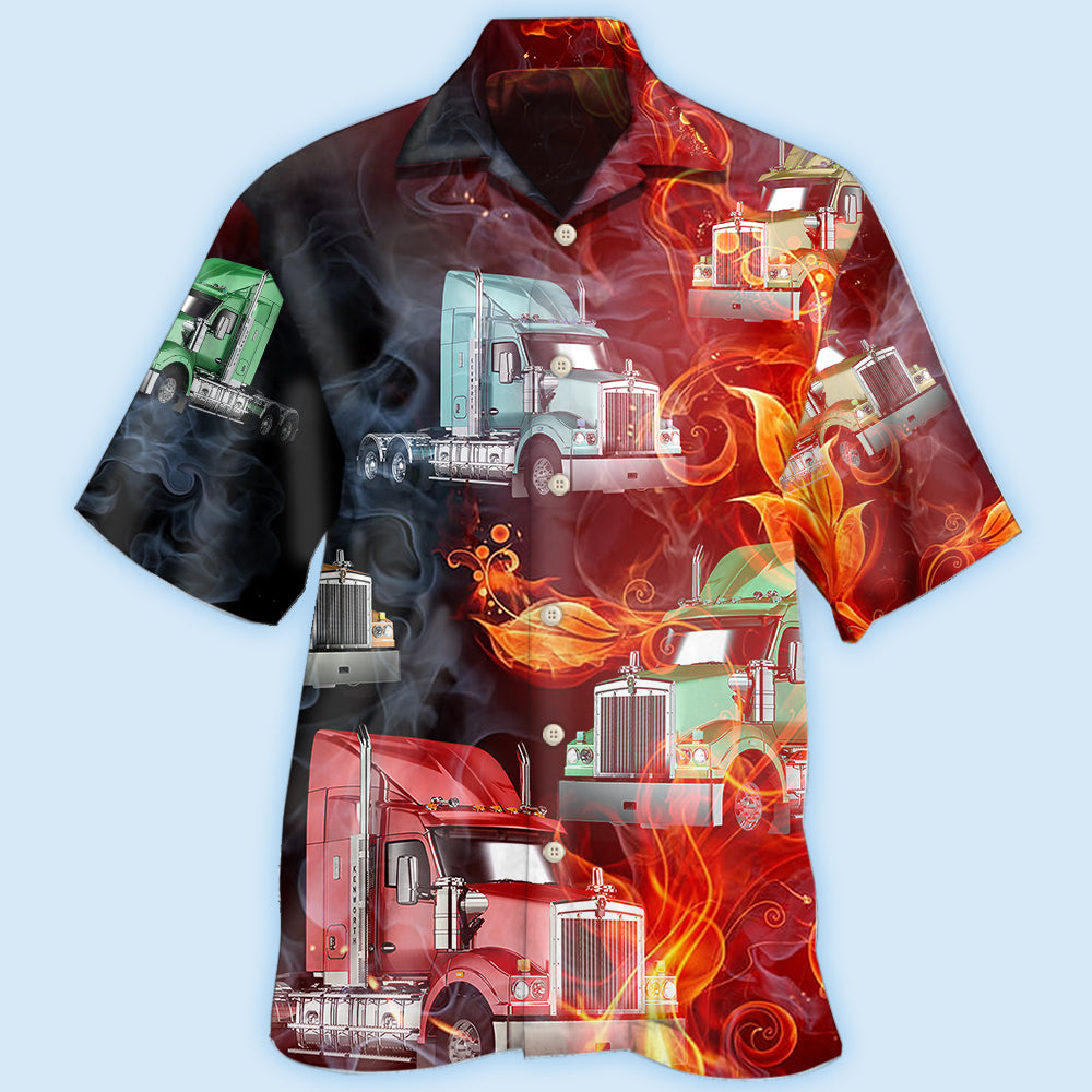 Truck Hot Racing Fire Hawaiian Shirt For Coastal Adventures And Warm Weather Wear
