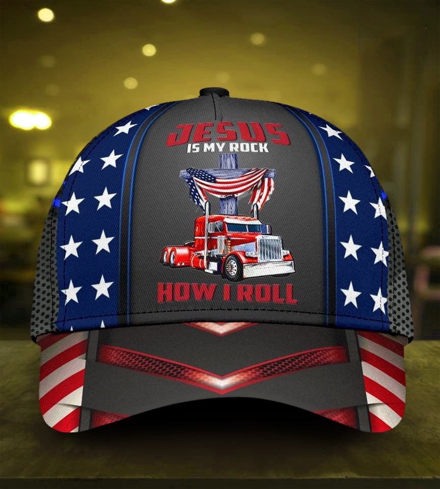 Truck Driver Lifestyle Faith Is My Rock Classic Cap For Seasonal Outings Outdoor Adventures And Daily Wear