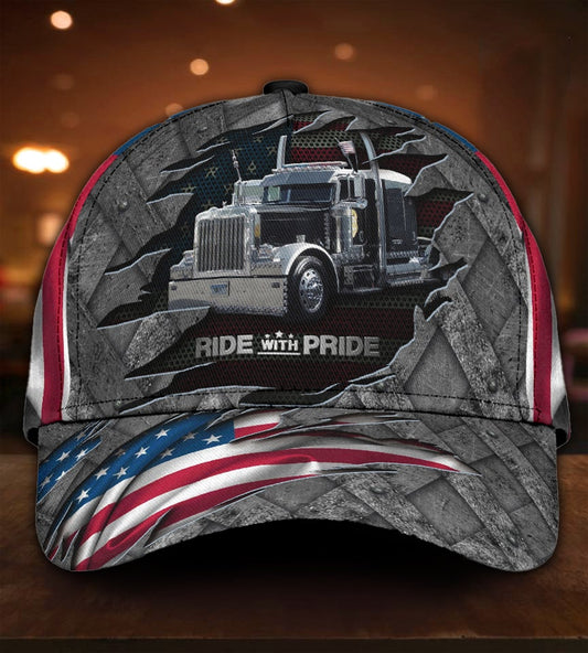 Truck American Ride With Pride Classic Cap For Outdoor Travel Festivals And Relaxed Everyday Wear
