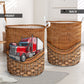 Truck Rattan Texture Laundry Basket For Room Home Organizer
