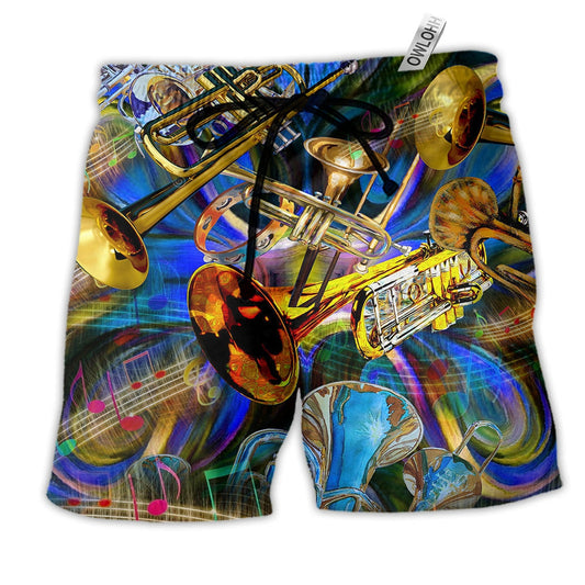 Trumpet Music When Words Fail Trumpet Speaks Beach Shorts For Resort Trips And Weekend Wear