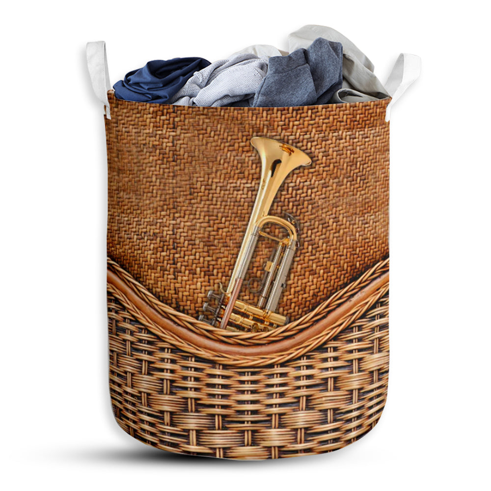 Trumpet Rattan Texture Simple Laundry Basket For Bathroom Bedroom Storage