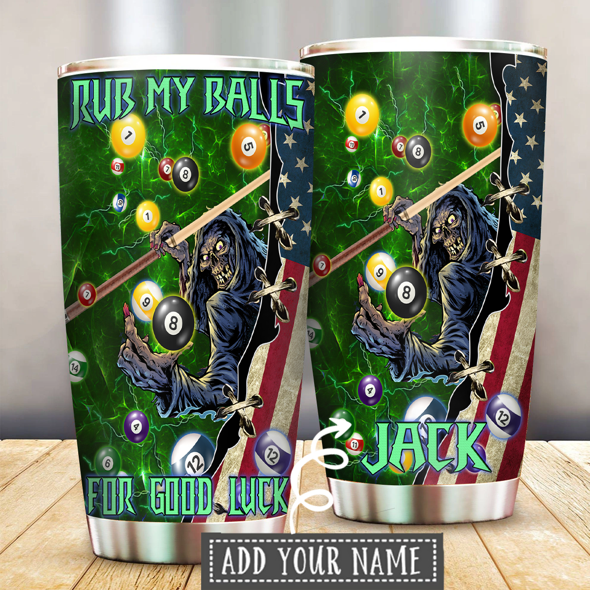 Billiard Good Luck Personalized 20 Oz Tumbler For Coffee Travel And Daily Drinks