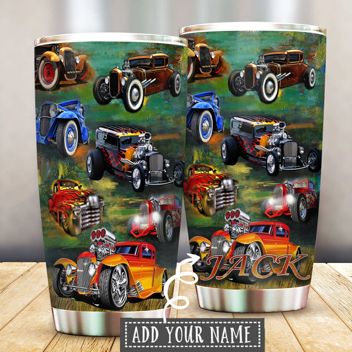 Car Luxury Retro Personalized 20 Oz Tumbler For Coffee Travel And Daily Drinks
