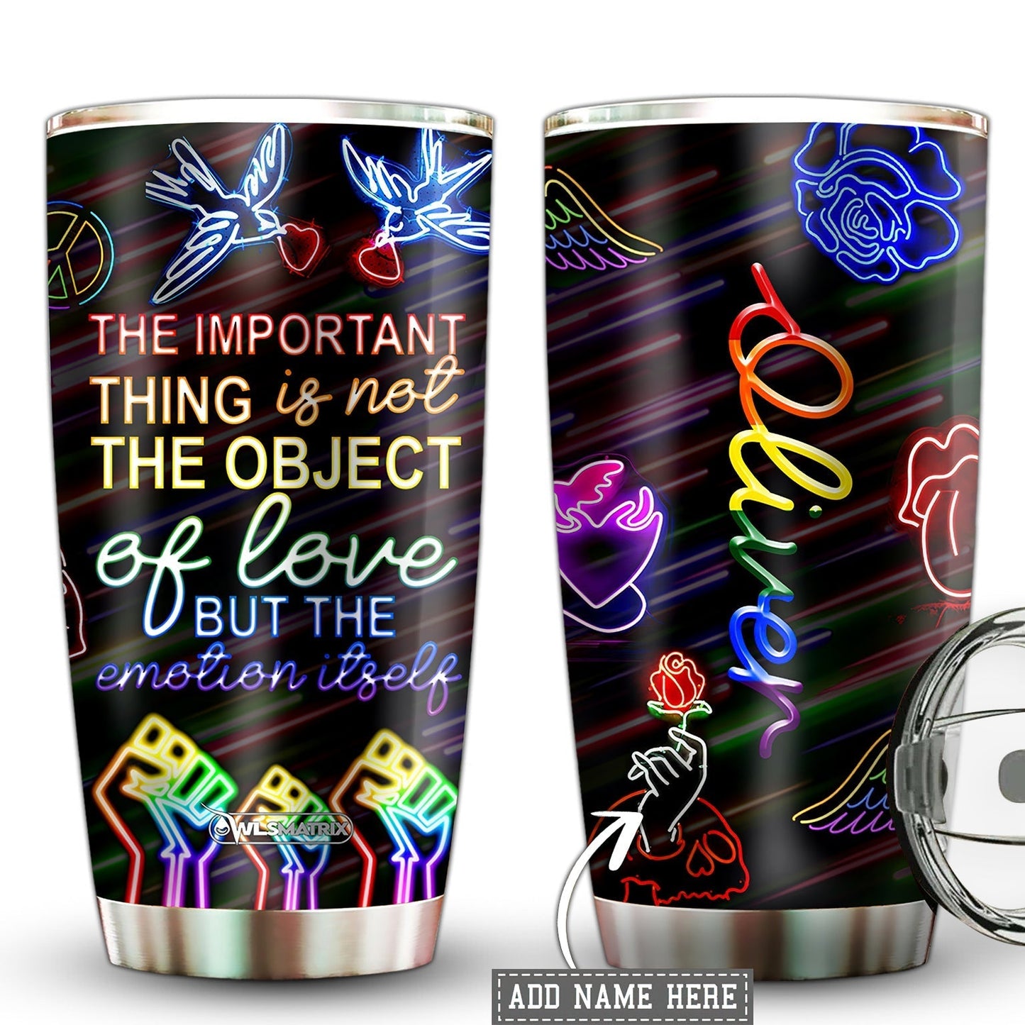 LGBT Bird Love The Important The Object Personalized 20 Oz Tumbler For Coffee Travel And Daily Drinks