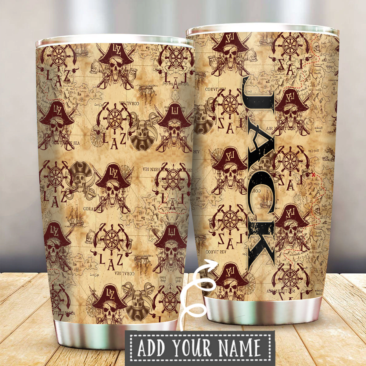 Pirate Skull Vintage Personalized 20 Oz Tumbler For Coffee Travel And Daily Drinks
