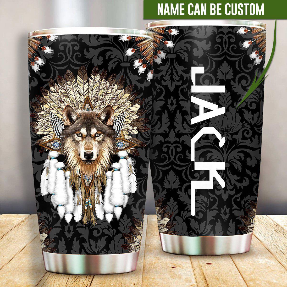 Native American Lover Wolf 20 Oz Tumbler For Coffee Travel And Daily Drinks