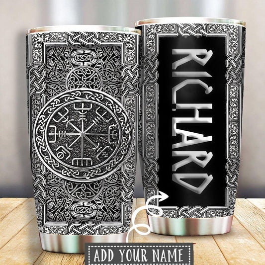 Viking Sign Silver Personalized 20 Oz Tumbler For Coffee Travel And Daily Drinks