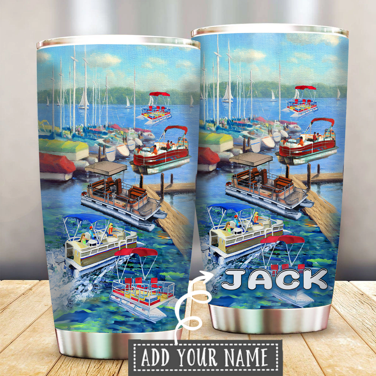 Pontoon Captain Summer Vibes Personalized 20 Oz Tumbler For Coffee Travel And Daily Drinks