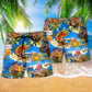 Turkey So Happy Thanksgiving Hawaiian Print Beach Shorts For Festive Outdoor Style