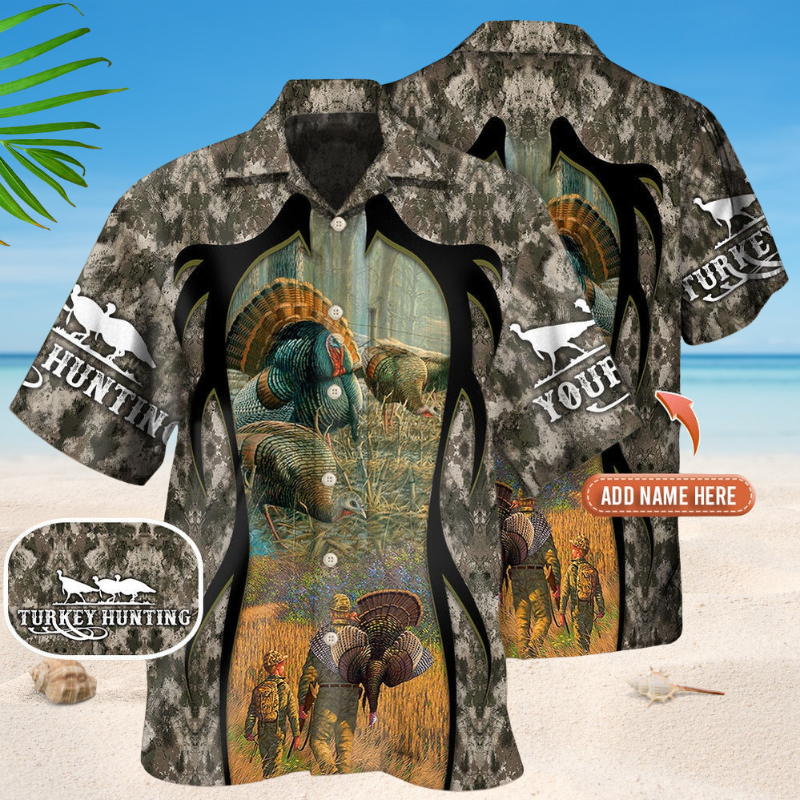 Turkey Hunting Hawaiian Shirt For Tropical Holidays, Outdoor Gatherings, And Everyday Comfort