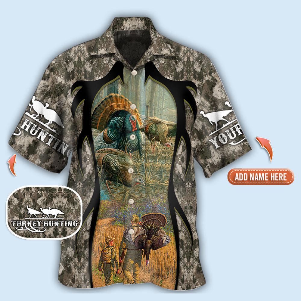 Turkey Hunting Personalized Hawaiian Shirt Pattern Detail For Vacation Travel And Daily Wear