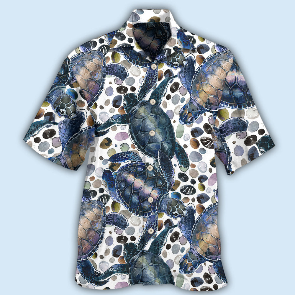 Creative Turtle Pattern Hawaiian Shirt For Tropical Holidays, Outdoor Gatherings, And Everyday Comfort