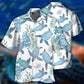 Blue Turtle Pattern Hawaiian Shirt For Tropical Holidays, Outdoor Gatherings, And Everyday Comfort