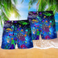 Turtle Amazing Sea Glowing Hawaiian Print Beach Shorts For Marine Inspired Outdoor Wear
