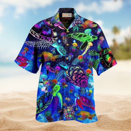 Turtle Amazing Sea Glowing Hawaiian Shirt For Resort Travel Coastal Fans And Thoughtful Beach Gifts