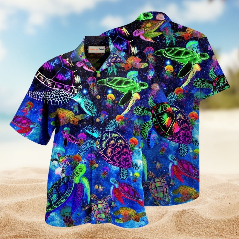 Turtle Amazing Sea Glowing Hawaiian Shirt For Resort Travel Coastal Fans And Thoughtful Beach Gifts