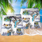 Cute Turtle Shark Camping Beach Shorts Pattern Detail For Casual Outings And Distinctive Seasonal Style