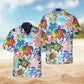 Vintage Gardening Plants Hawaiian Shirt Fabric Pattern Detail For Weekend Trips