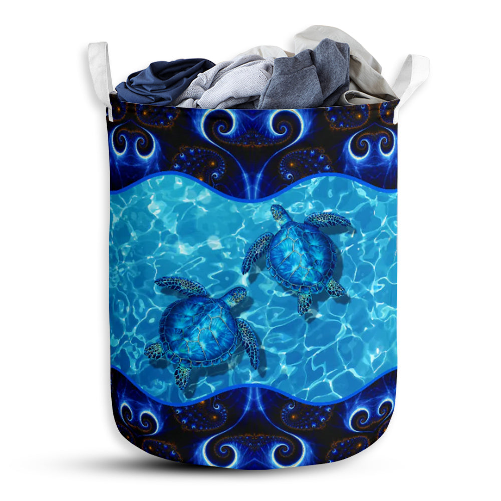 Turtle Galaxy On Ocean Laundry Basket For Bathroom Bedroom Storage