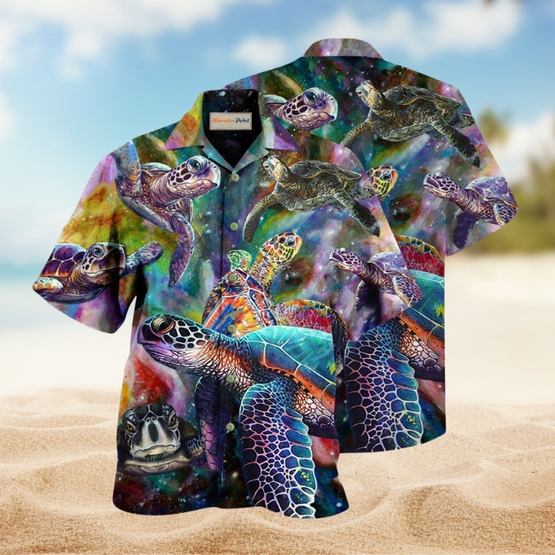 Turtle Galaxy Love Sea Hawaiian Shirt For Coastal Adventures Statement Designs And Warm Weather Wear