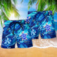 Turtle Flow Blue Ocean Beach Shorts Pattern Detail For Outdoor Activities And Easy Warm Weather Wear