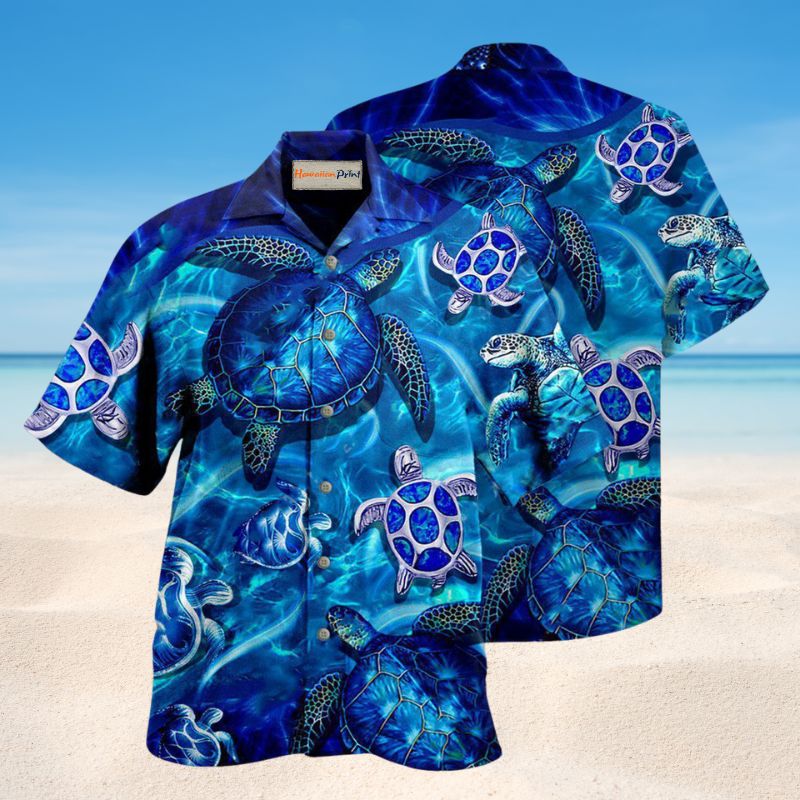 Turtle Go With The Flow Hawaiian Shirt For Resort Travel Summer Events And Thoughtful Casual Gifting