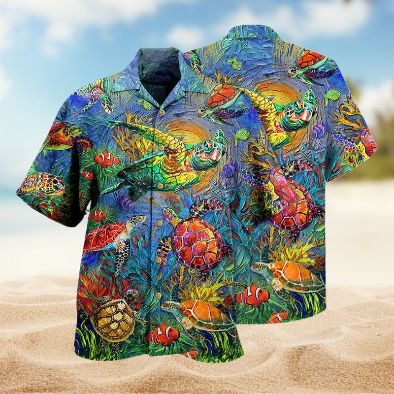 Turtle Turtley Hawaiian Shirt For Coastal Getaways, Outdoor Gatherings, And Thoughtful Gift Giving