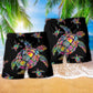 Turtle Hippie Ocean Lover Beach Shorts Artwork Detail For Poolside And Ocean Adventures
